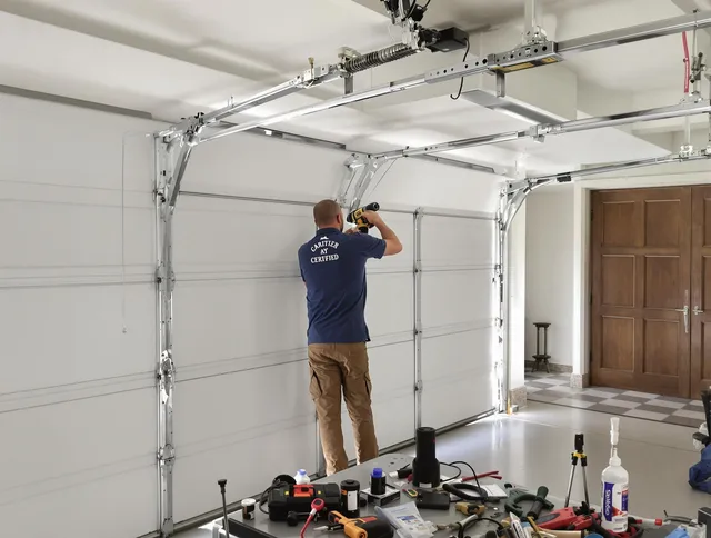 Bell Garage Door Repair certified technician performing precision garage door repair in Bell