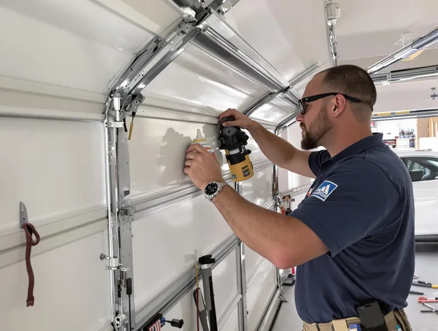 Bell Garage Door Repair technician quieting a noisy garage door in Bell