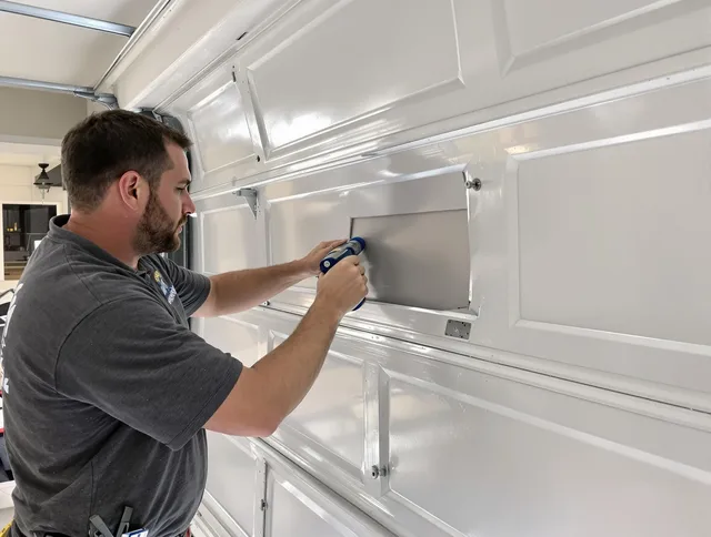 Garage door panel repair by Bell Garage Door Repair in Bell